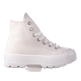 TRENDI Zapatillas altas en la plataforma blanco