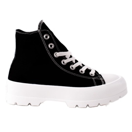 TRENDI Zapatillas altas en la plataforma negro