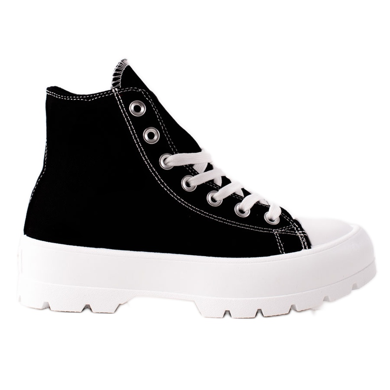 TRENDI Zapatillas altas en la plataforma negro