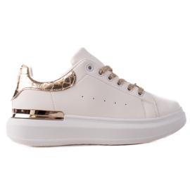 BUONAROTTI Zapatillas Deportivas Con Inserciones Doradas blanco dorado