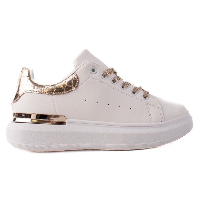 BUONAROTTI Zapatillas Deportivas Con Inserciones Doradas blanco dorado