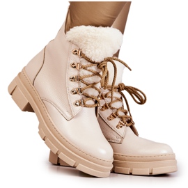 PF1 Botas Cálidas de Piel Botas Molissa Beige