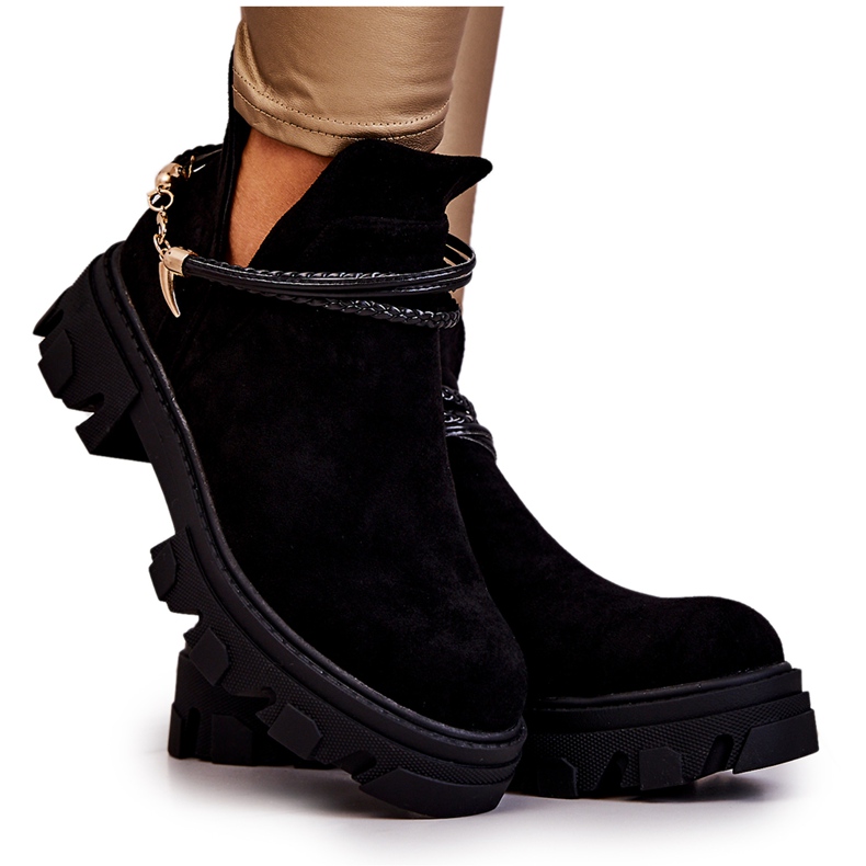 PS1 Botas Worker De Ante Con Rayas Negro Moriah PS1 Botas Worker De Ante Con Rayas Negro Moriah
