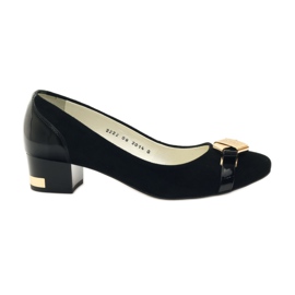 Zapatos de salón negros con decoración Neścior dorada amarillo