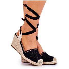 FC2 Alpargatas Sobre Cuña Calada Negra Lettica negro FC2 Alpargatas Sobre Cuña Calada Negra Lettica negro