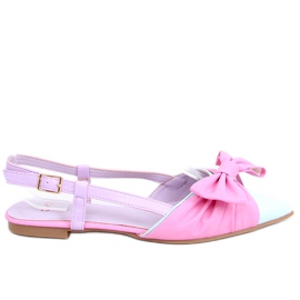 Bailarinas Candy Colour con tacón abierto rosa