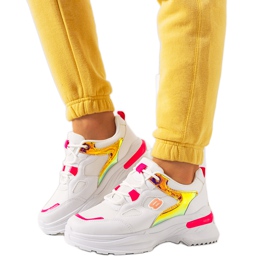 Deportivas blancas y rosas con inserciones holográficas Going blanco