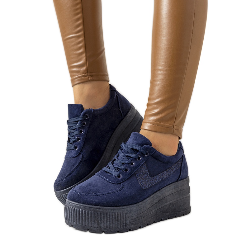 Deportivas azul marino con suela alta Botanical