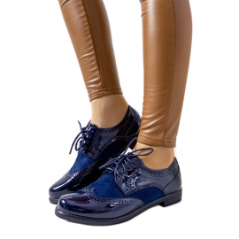 Zapatos oxford lacados en azul marino de Holanda