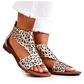 Lewski Shoes Sandalias Piel Caladas Lewski 2699/2 Dorado