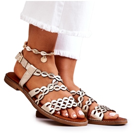 Lewski Shoes Sandalias Piel Caladas Lewski 3022 Dorado