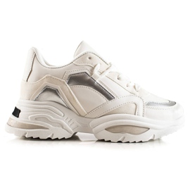 TRENDI Zapatillas De Moda beige blanco