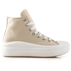 TRENDI Zapatillas de moda en la plataforma beige