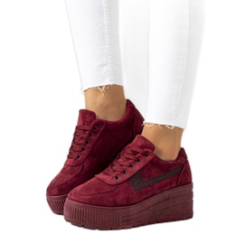 Deportivas burdeos con suela alta Botanical rojo