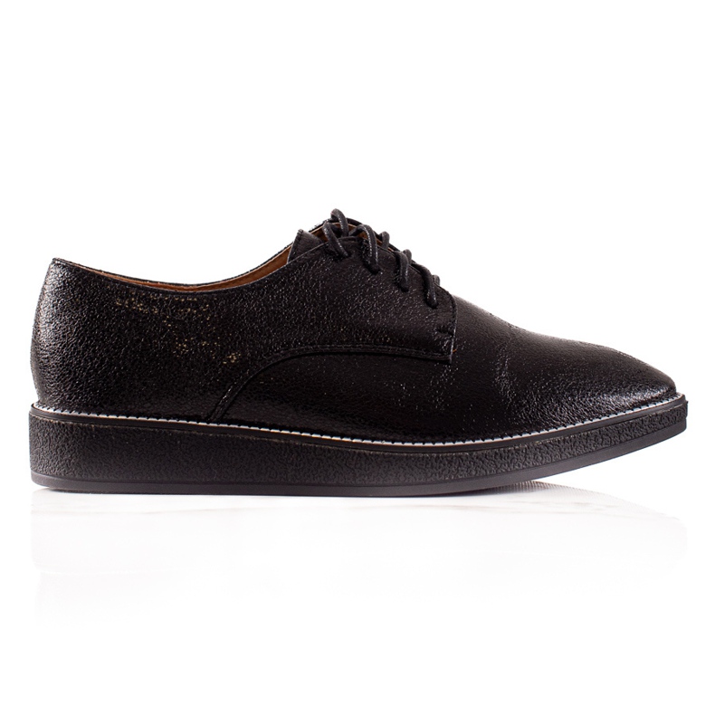 TRENDI Zapatos brillantes con cordones negro