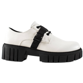 La.Fi Zapatos de plataforma con hebilla blanco negro