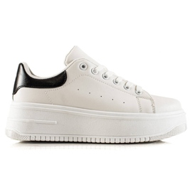 Fashion Zapatillas de moda en la plataforma blanco negro