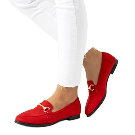 Mocasines rojos de tacón plano de Tracy