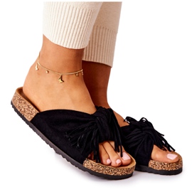 FW1 Chanclas negras con suela de corcho Taryne negro