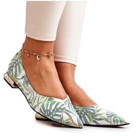Bailarinas Mujer Laura Messi Cuero Verde 2193 multicolor