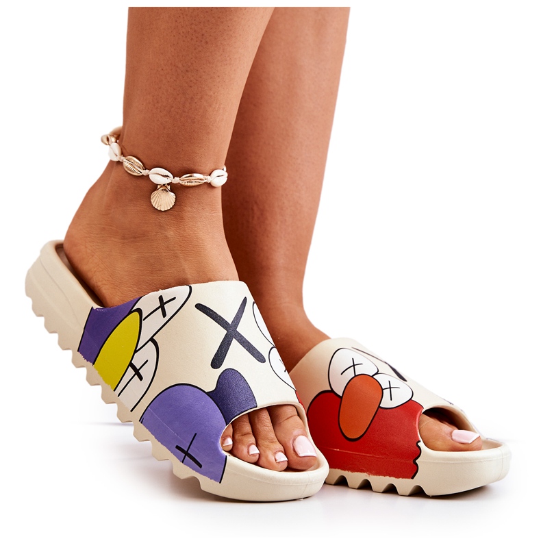 PS1 Zapatillas Goma Estampadas Monstruos Beige