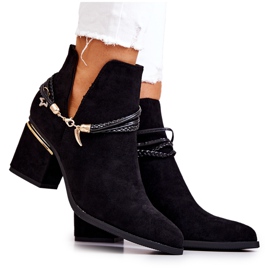 PS1 Botas Vaqueras De Ante Negro Con Rayas Inessa PS1 Botas Vaqueras De Ante Negro Con Rayas Inessa