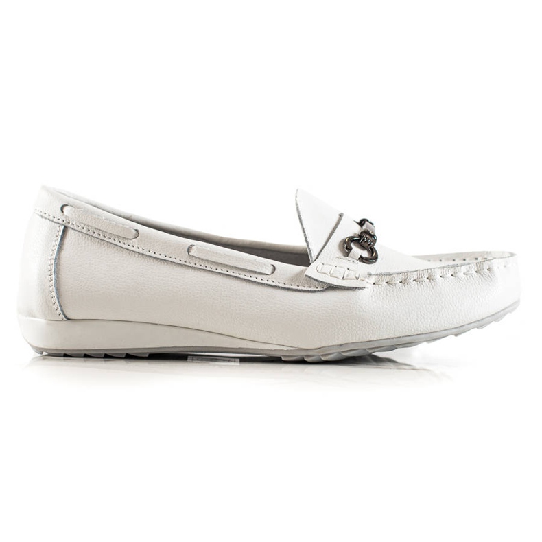 Goodin Mocasines de Cuero Blanco Goodin Mocasines de Cuero Blanco