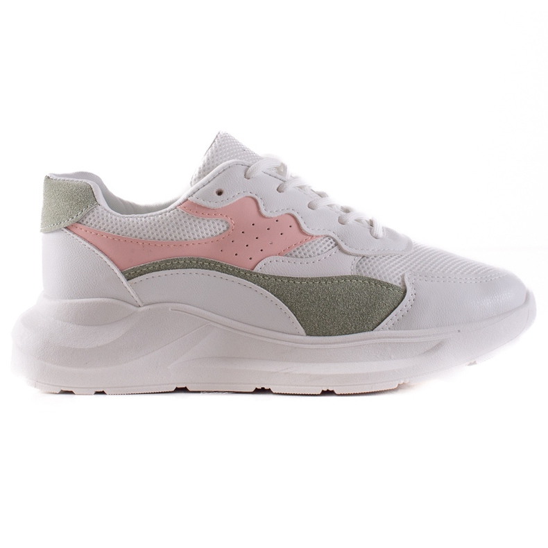 TRENDI Zapatillas Casual Blancas blanco rosado verde