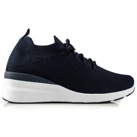 Goodin Zapatos de cuña con cordones azul marino