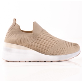 Goodin Zapatillas de cuña sin cordones beige