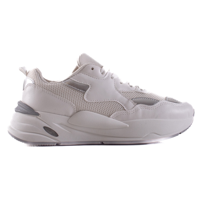 TRENDI Zapatillas con malla blanco plata