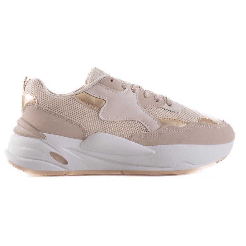 TRENDI Zapatillas con malla beige dorado