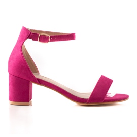 Sabatina Sandalia tacón fucsia rosado