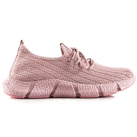 TRENDI Zapatos deportivos rosas rosado