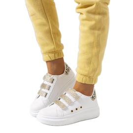 Deportivas de mujer Herrick en blanco y dorado