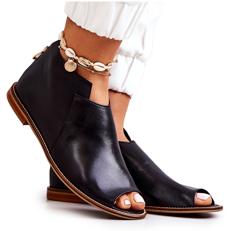 Botas De Piel Tacón Alto Laura Messi Negro 2324