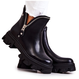 WS1 Botas de piel con cremalleras negras decorativas Deborah negro WS1 Botas de piel con cremalleras negras decorativas Deborah negro