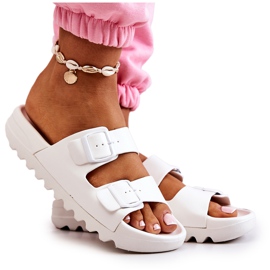 PS1 zapatillas de goma en la plataforma blanca westie blanco