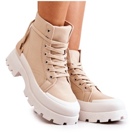 PS1 Botas de montaña Faithfull beige oscuro atadas