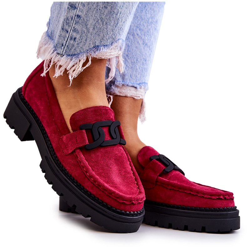 PL5 Mocasines De Ante Con Decoración La.Fi Fucsia Laurene rosado