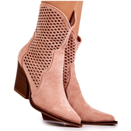 FB1 Botas Vaqueras Caladas Sobre Un Poste Rosa Caroline rosado
