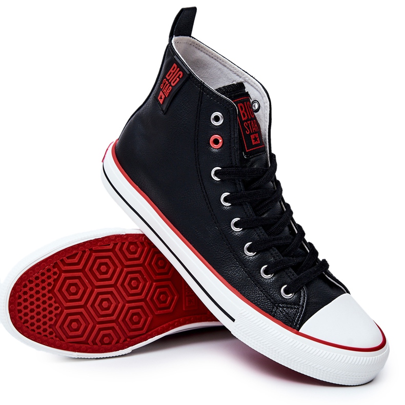 Sneakers Hombre Altas en Piel Big Star JJ174070 Negro