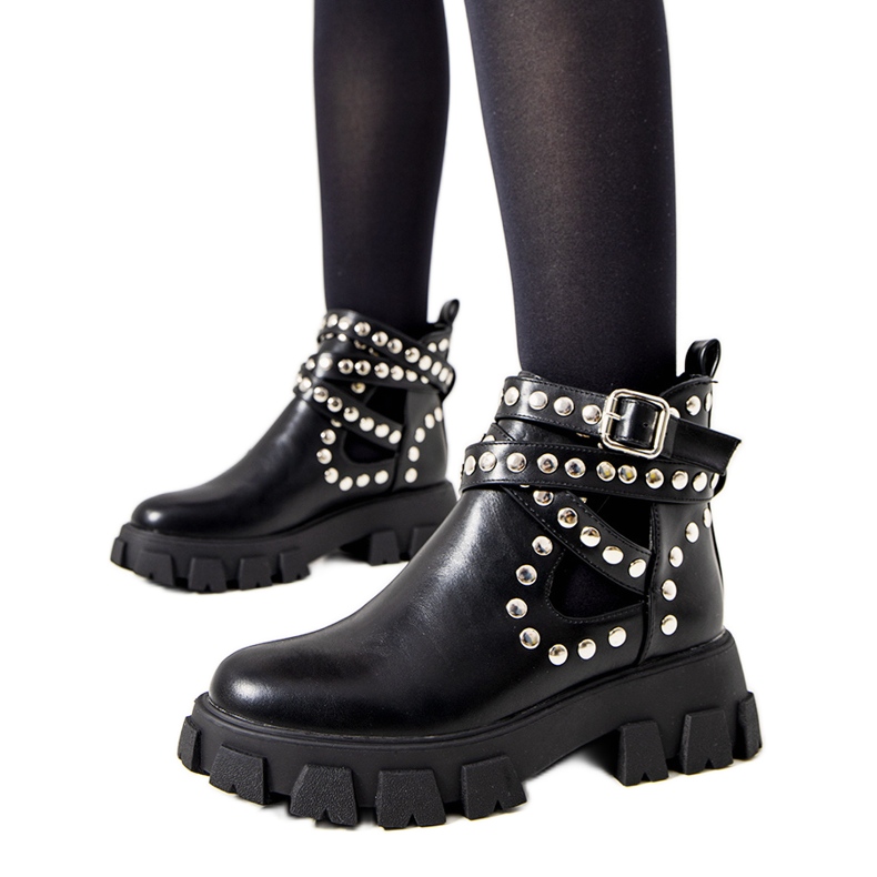 Botas negras con tachuelas Kinney negro