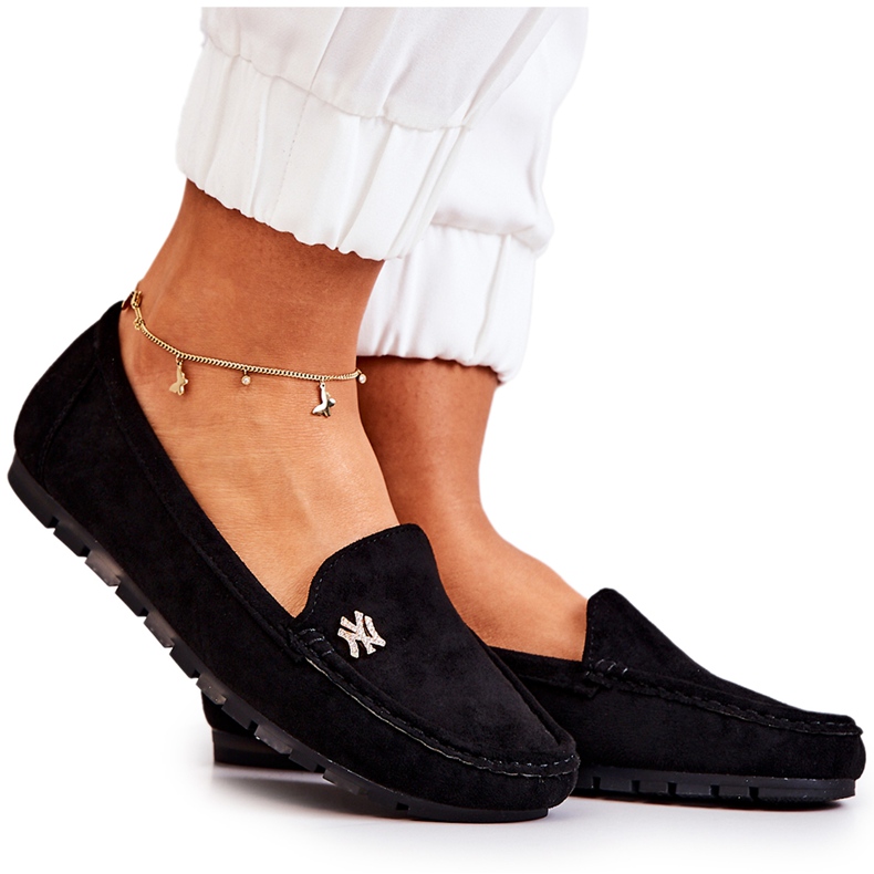 PS1 Mocasines de ante negros para mujer Madelyn