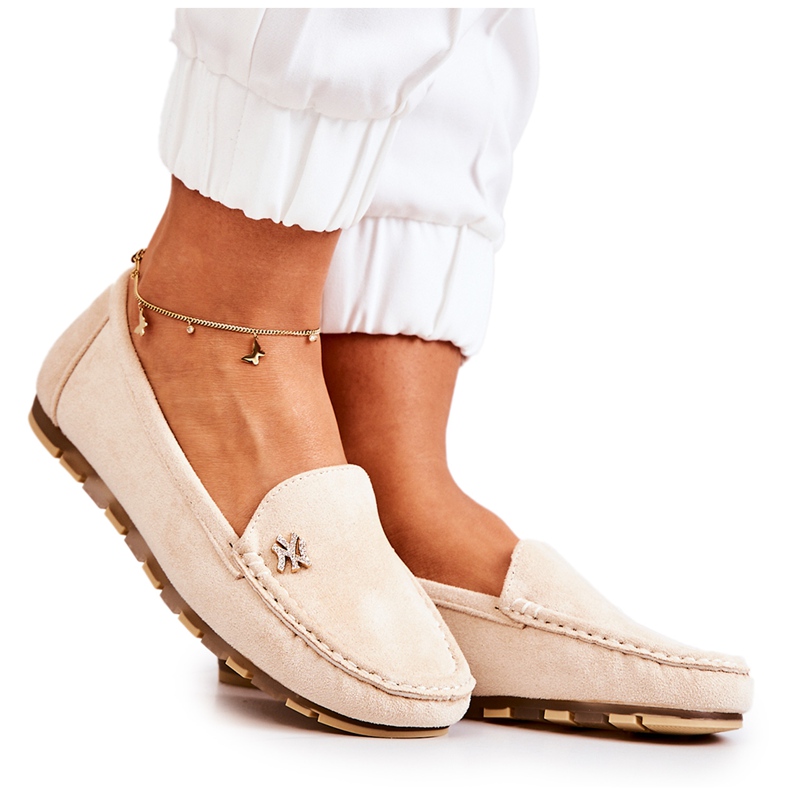 PS1 Mocasines Mujer Ante Beige Madelyn