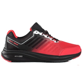 DK Zapatos deportivos para hombres en la plataforma negro rojo