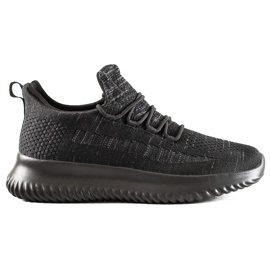 TRENDI Zapatillas de hombre cómodas negro gris