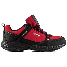 Zapatos de trekking para hombre DK negro rojo