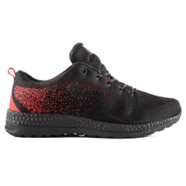 DK Zapatillas negras y rojas para hombre. negro rojo