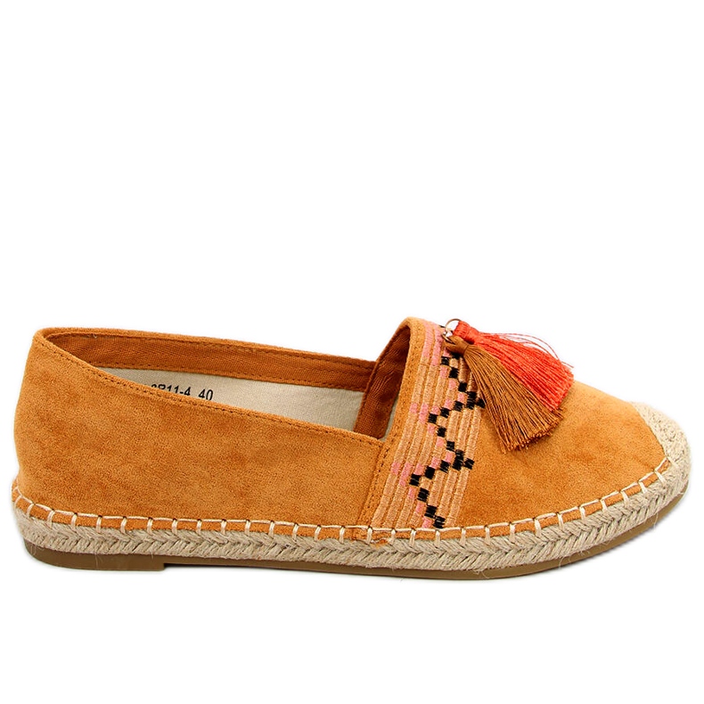 Alpargatas boho con flecos Birna Camel marrón